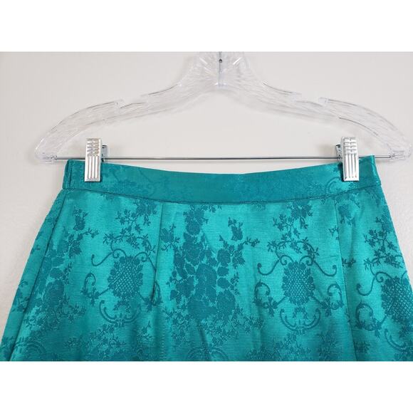 N4) VTG Nah Nah Collection Womens Suit Skirt Set Size 8 Padded Blazer Green USA - Picture 11 of 16